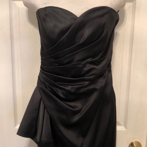 White House Black Market Black Satin Dress - Picture 2 of 5
